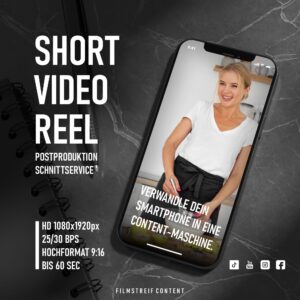 Kurzvideo für TikTok Instagram Facebook Reels YouTube Shorts - Schnittservice